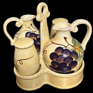 Vino Hand Painted Cruet‎ Set